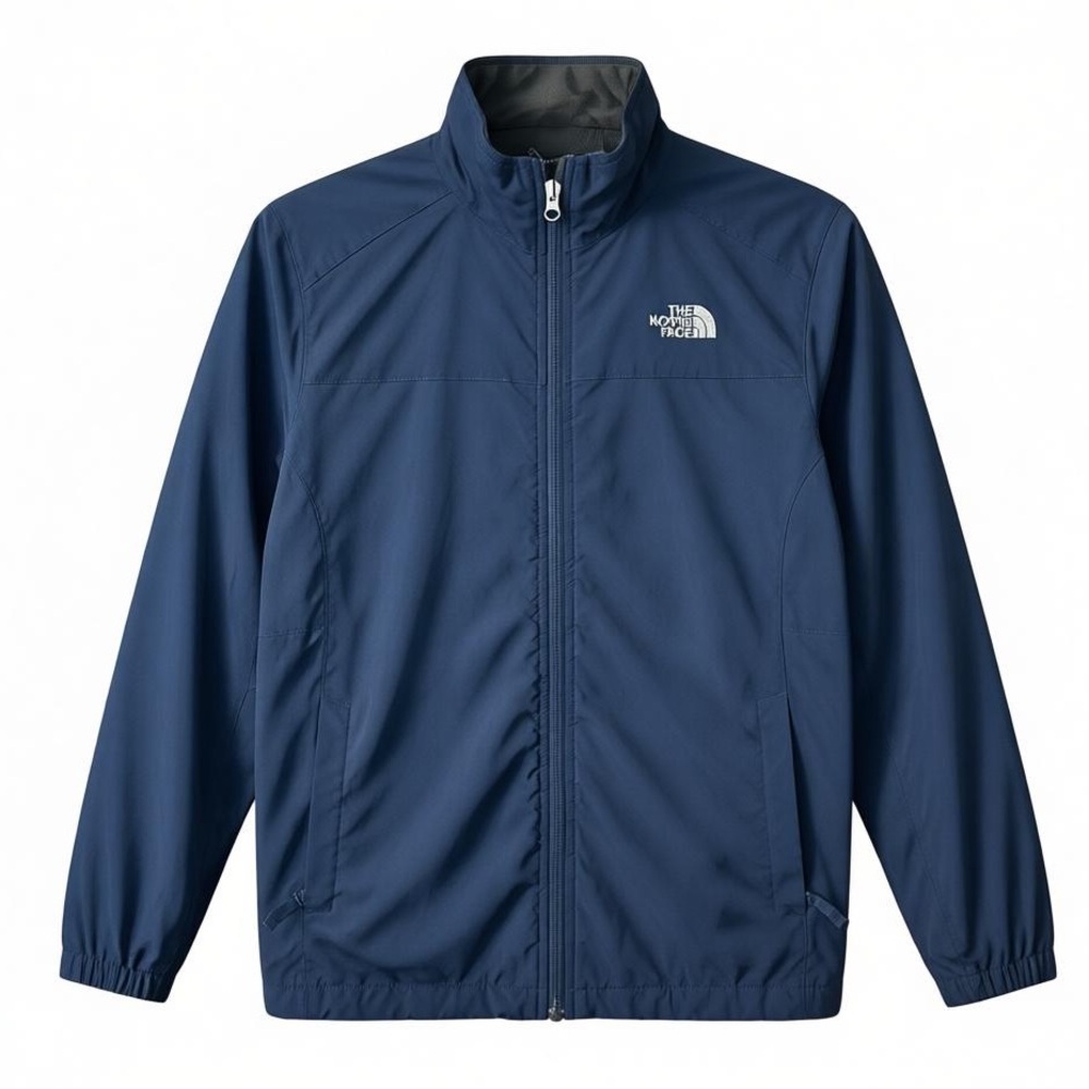 The North Face Boys Windbreaker Jacket - Navy/Gray - Size: L (14/16)